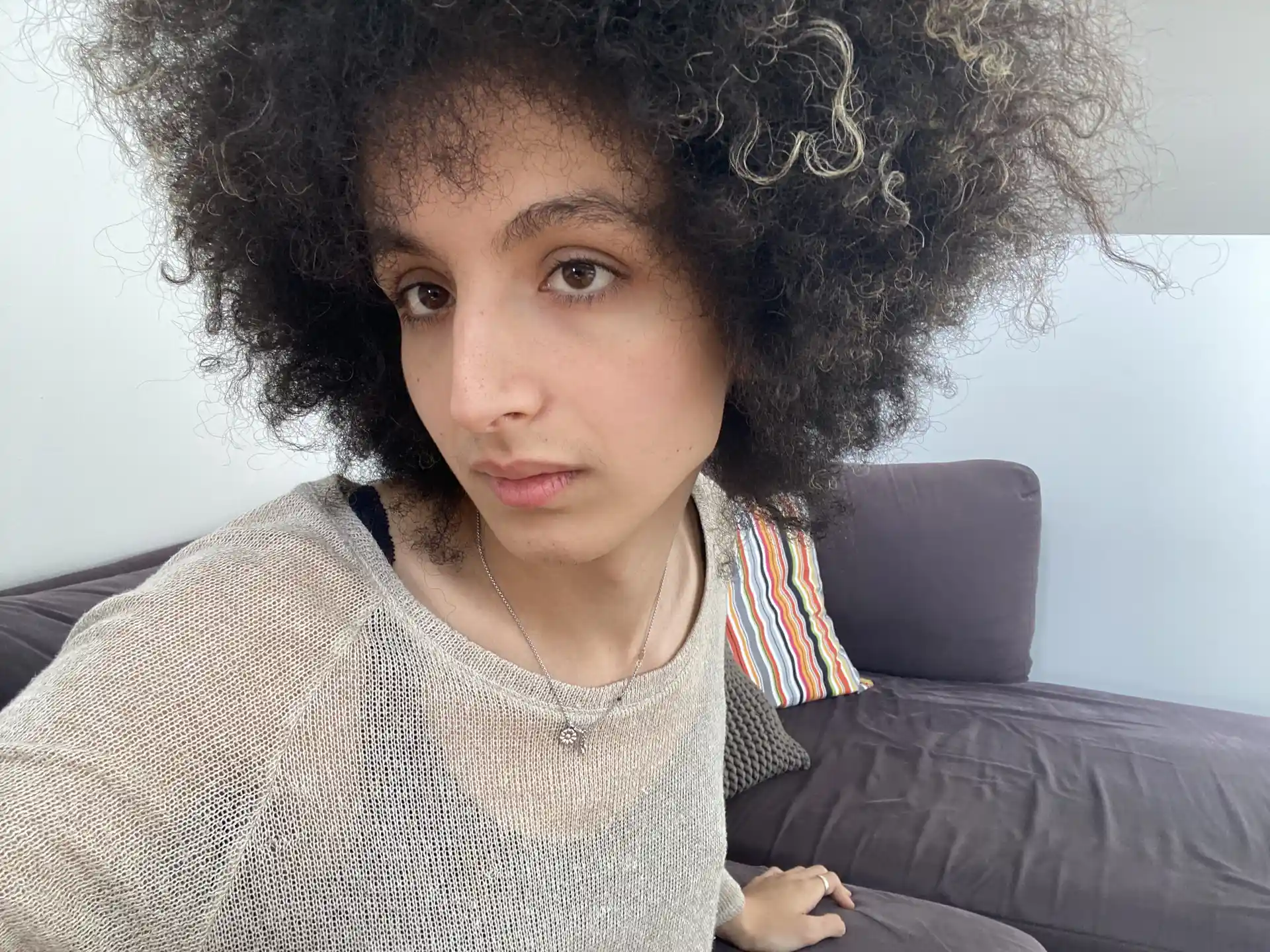 Me sitting on a couch