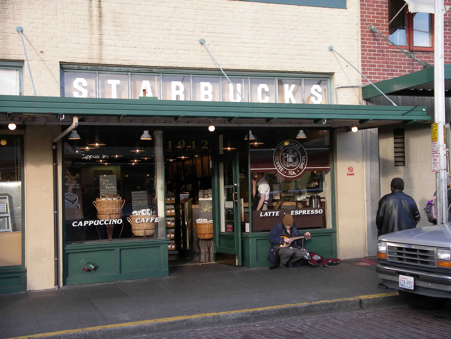 Storefront of original Starbucks location